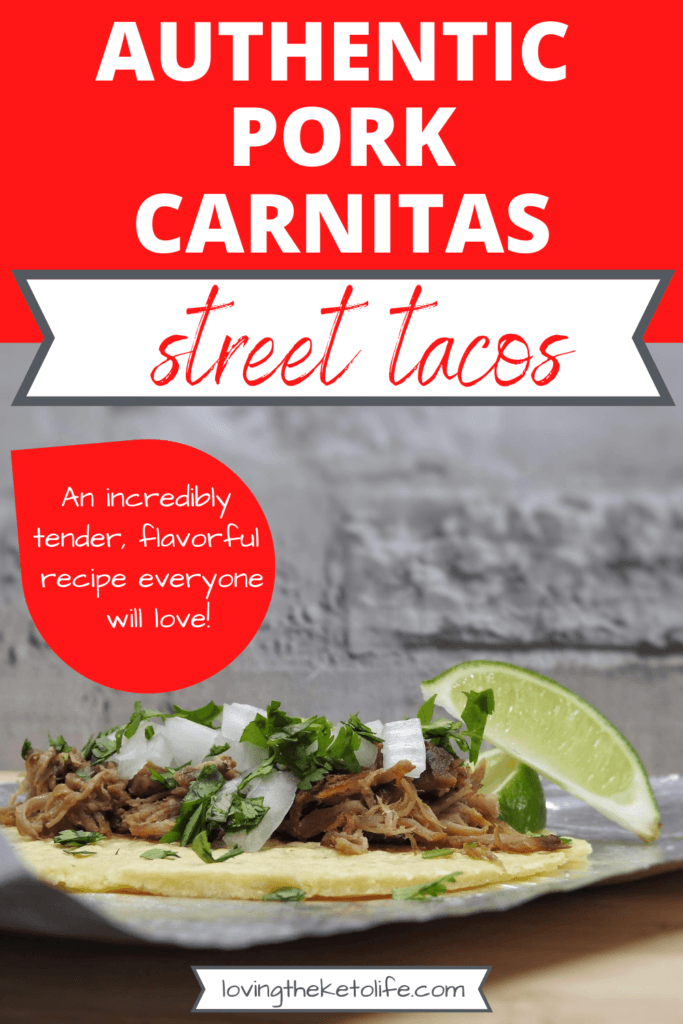 Authentic Mexican Pork Carnitas Street Tacos